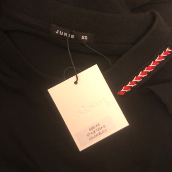 Junie Black Deconstructed Pullover Sweatshirt Black XS - Picture 4 of 5